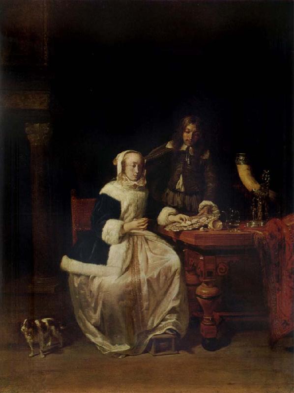 Gabriel Metsu Treating to Oysters oil painting picture
